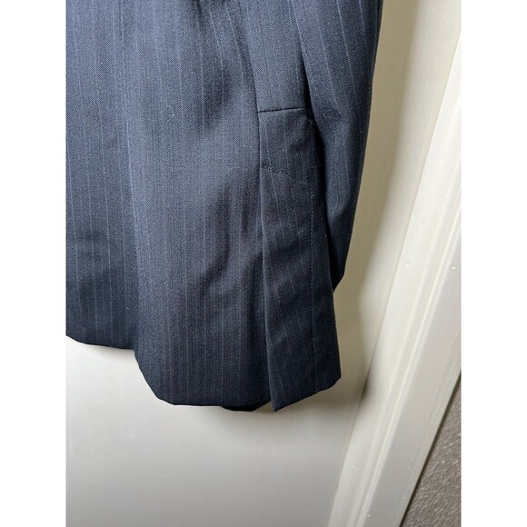 Ann Taylor Womens Blazer Size 6p Petite Dark Blue %80 Wool Single Button Jacket - Picture 10 of 12